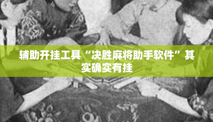 辅助开挂工具“决胜麻将助手软件”其实确实有挂