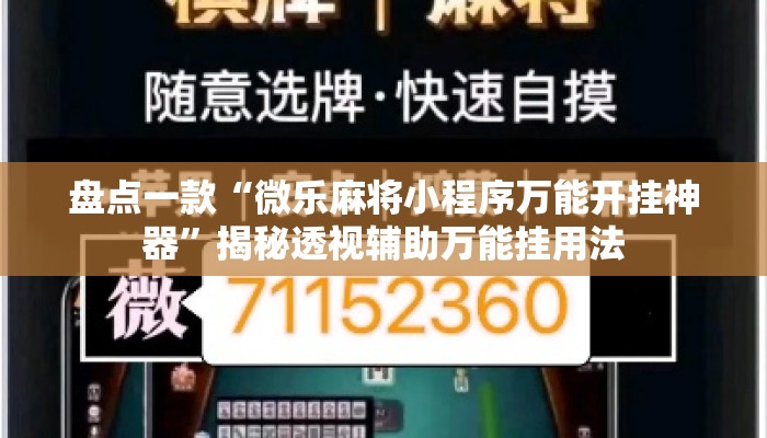 盘点一款“微乐麻将小程序万能开挂神器	”揭秘透视辅助万能挂用法