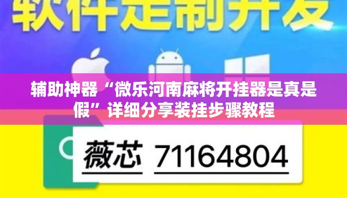 辅助神器“微乐河南麻将开挂器是真是假	”详细分享装挂步骤教程