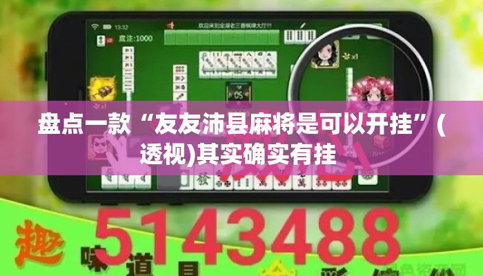 盘点一款“友友沛县麻将是可以开挂”(透视)其实确实有挂 