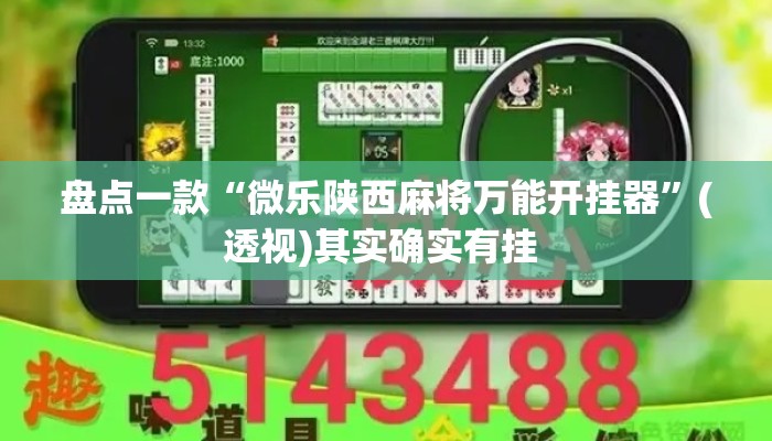 盘点一款“微乐陕西麻将万能开挂器”(透视)其实确实有挂 