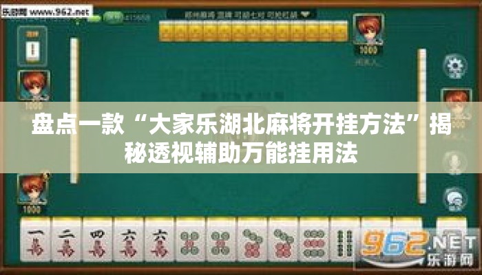 盘点一款“大家乐湖北麻将开挂方法”揭秘透视辅助万能挂用法
