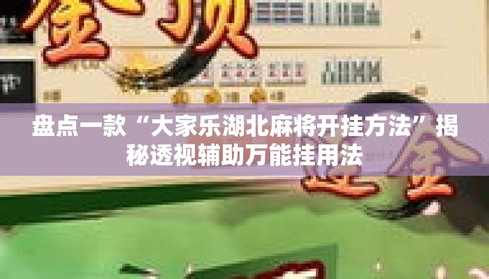 盘点一款“大家乐湖北麻将开挂方法	”揭秘透视辅助万能挂用法