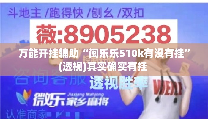 万能开挂辅助“闽乐乐510k有没有挂”(透视)其实确实有挂 