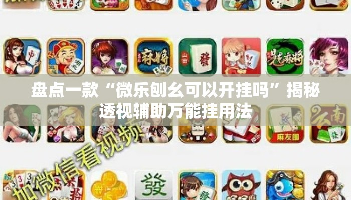 盘点一款“微乐刨幺可以开挂吗”揭秘透视辅助万能挂用法