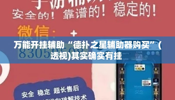 万能开挂辅助“德扑之星辅助器购买	”(透视)其实确实有挂 