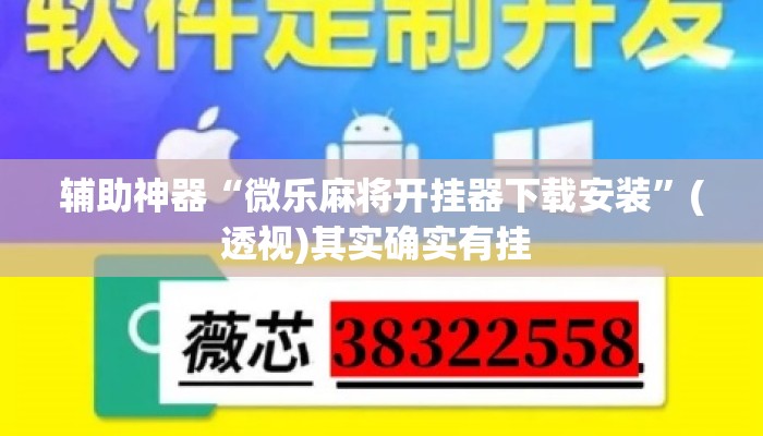 辅助神器“微乐麻将开挂器下载安装”(透视)其实确实有挂 