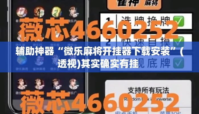 辅助神器“微乐麻将开挂器下载安装”(透视)其实确实有挂 