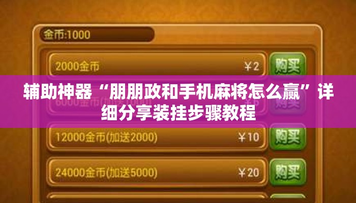 辅助神器“朋朋政和手机麻将怎么赢”详细分享装挂步骤教程