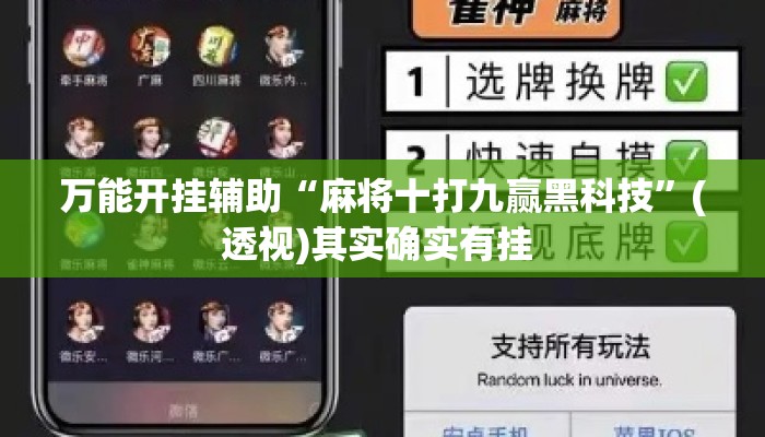万能开挂辅助“麻将十打九赢黑科技	”(透视)其实确实有挂 