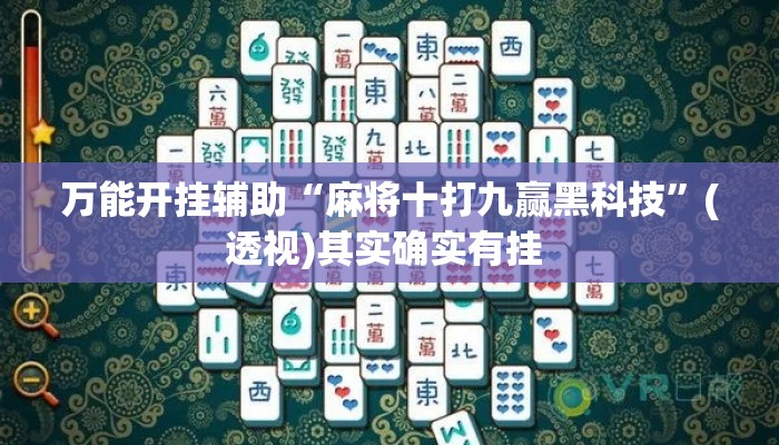 万能开挂辅助“麻将十打九赢黑科技”(透视)其实确实有挂 