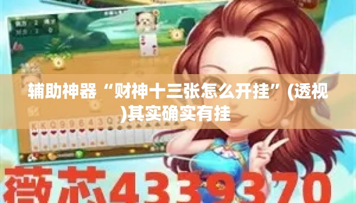 辅助神器“财神十三张怎么开挂”(透视)其实确实有挂 