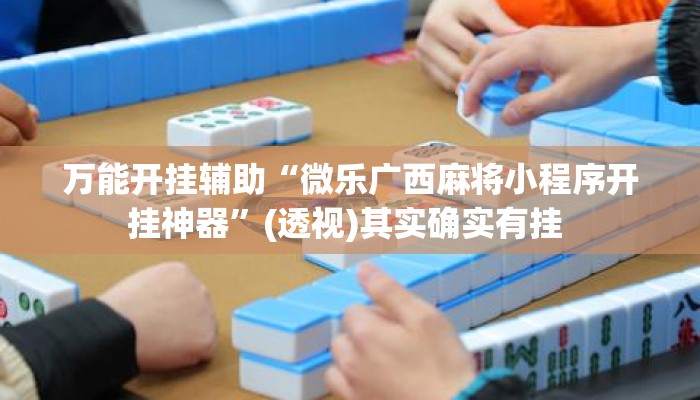 万能开挂辅助“微乐广西麻将小程序开挂神器”(透视)其实确实有挂 
