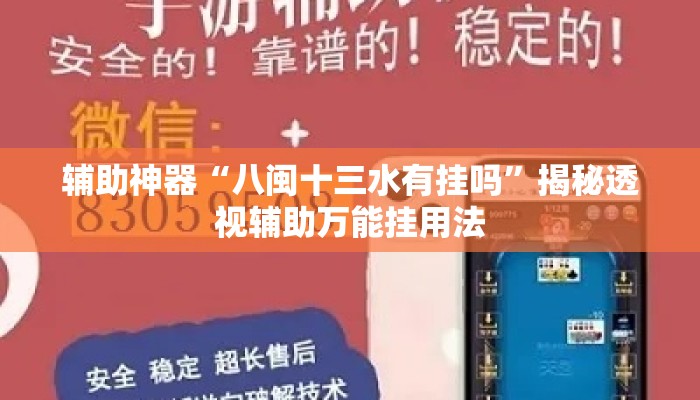辅助神器“八闽十三水有挂吗”揭秘透视辅助万能挂用法