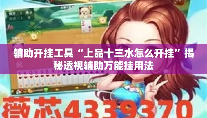辅助开挂工具“上品十三水怎么开挂”揭秘透视辅助万能挂用法