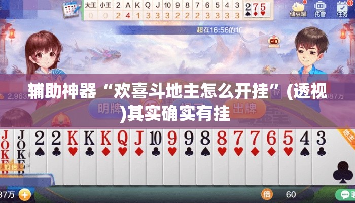 辅助神器“欢喜斗地主怎么开挂”(透视)其实确实有挂 