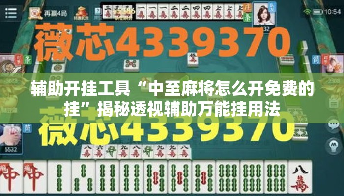 辅助开挂工具“中至麻将怎么开免费的挂”揭秘透视辅助万能挂用法