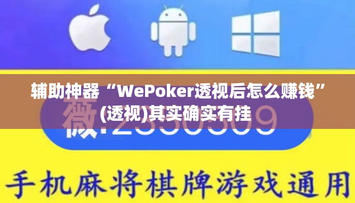 辅助神器“WePoker透视后怎么赚钱	”(透视)其实确实有挂 