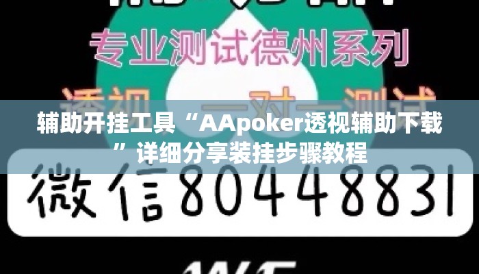 辅助开挂工具“AApoker透视辅助下载”详细分享装挂步骤教程