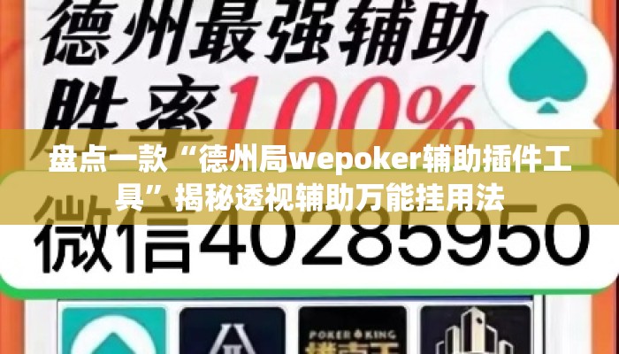 盘点一款“德州局wepoker辅助插件工具”揭秘透视辅助万能挂用法