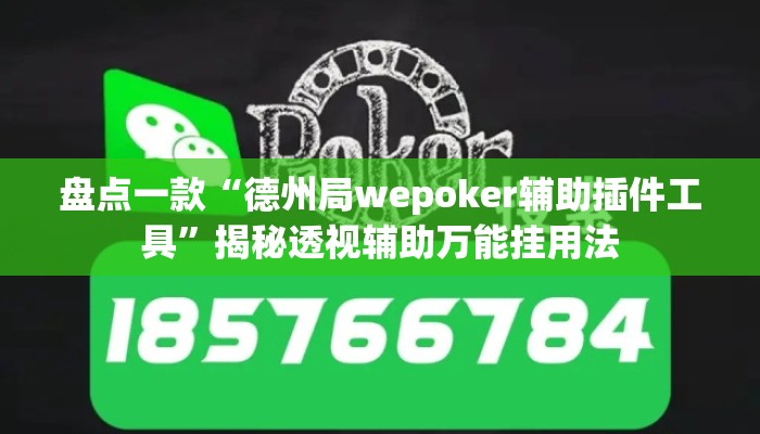 盘点一款“德州局wepoker辅助插件工具”揭秘透视辅助万能挂用法