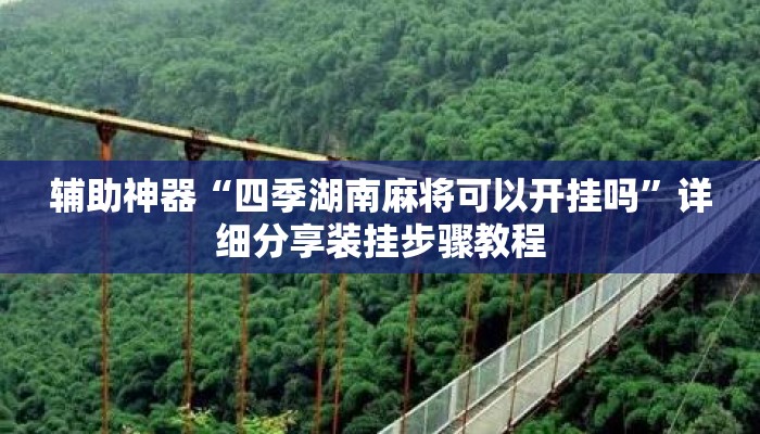 辅助神器“四季湖南麻将可以开挂吗	”详细分享装挂步骤教程