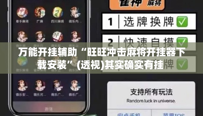 万能开挂辅助“旺旺冲击麻将开挂器下载安装”(透视)其实确实有挂 