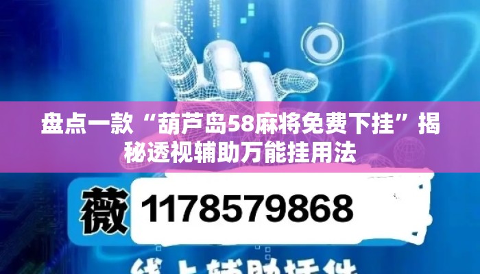 盘点一款“葫芦岛58麻将免费下挂”揭秘透视辅助万能挂用法