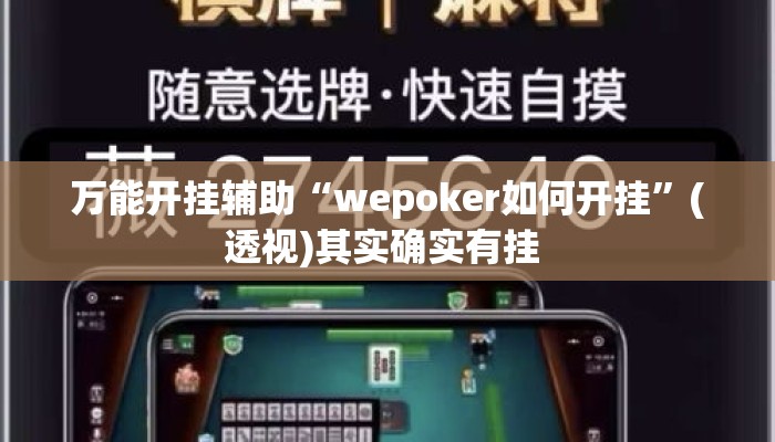 万能开挂辅助“wepoker如何开挂”(透视)其实确实有挂 