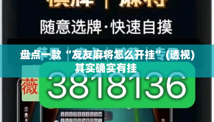盘点一款“友友麻将怎么开挂”(透视)其实确实有挂 