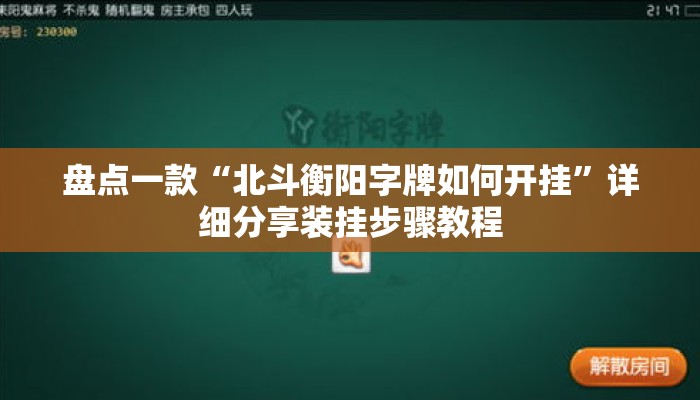 盘点一款“北斗衡阳字牌如何开挂	”详细分享装挂步骤教程