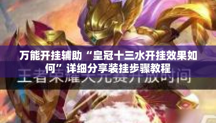 万能开挂辅助“皇冠十三水开挂效果如何”详细分享装挂步骤教程