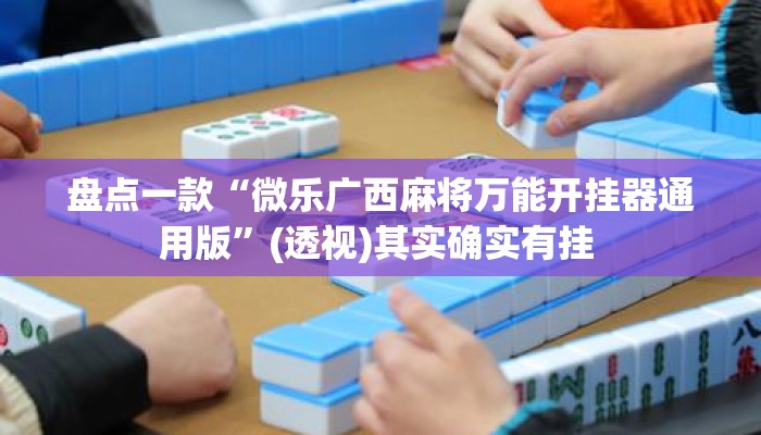 盘点一款“微乐广西麻将万能开挂器通用版”(透视)其实确实有挂 