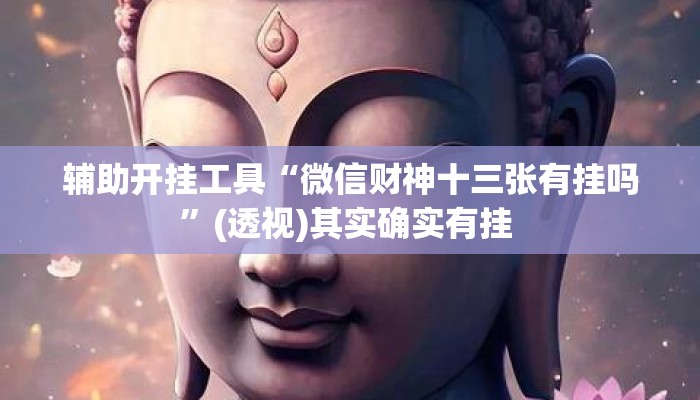 辅助开挂工具“微信财神十三张有挂吗”(透视)其实确实有挂 