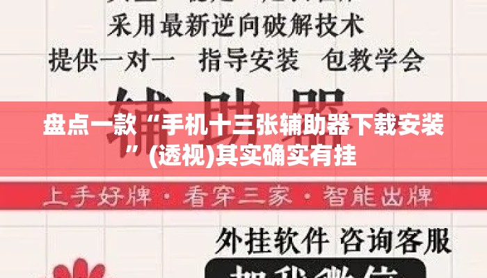 盘点一款“手机十三张辅助器下载安装	”(透视)其实确实有挂 