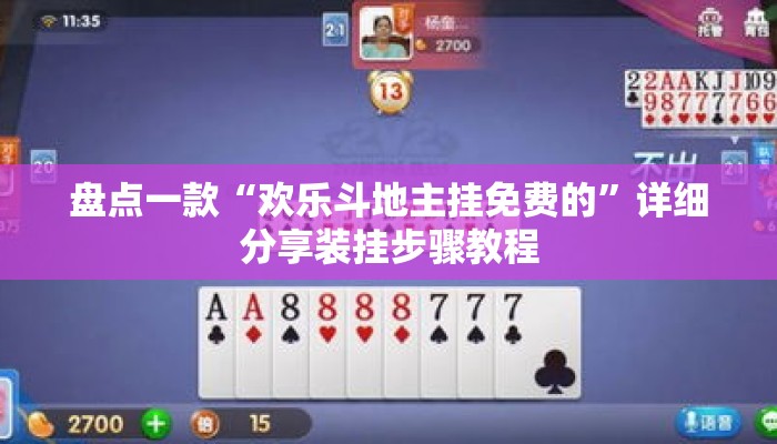 盘点一款“欢乐斗地主挂免费的	”详细分享装挂步骤教程