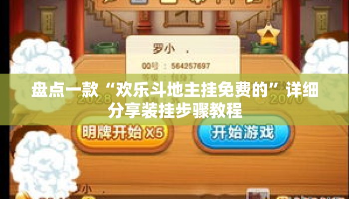 盘点一款“欢乐斗地主挂免费的”详细分享装挂步骤教程