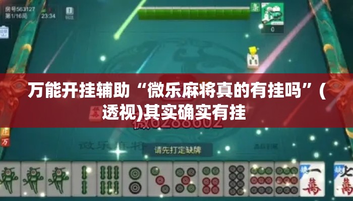 万能开挂辅助“微乐麻将真的有挂吗”(透视)其实确实有挂 