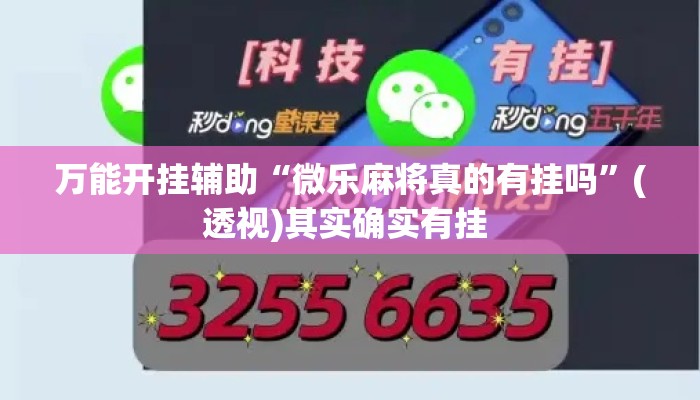 万能开挂辅助“微乐麻将真的有挂吗”(透视)其实确实有挂 