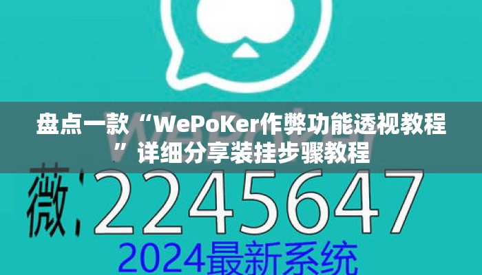 盘点一款“WePoKer作弊功能透视教程	”详细分享装挂步骤教程
