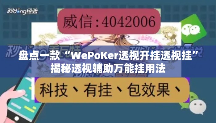 盘点一款“WePoKer透视开挂透视挂”揭秘透视辅助万能挂用法