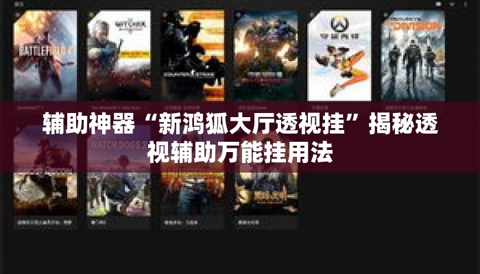 辅助神器“新鸿狐大厅透视挂”揭秘透视辅助万能挂用法